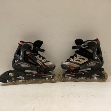 Used Rollerblade Abec3 Junior Rec Fitness Skates Black Adjustable 11725-s000493246