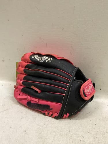 Used Rawlings St10bp Rh Throw Fastpitch Gloves Black And Pink 10" 11725-s000502295