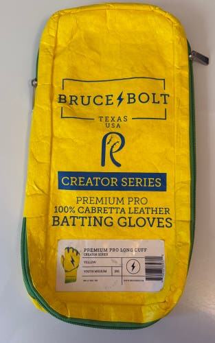 Bruce Bolt *COACH RAC* YOUTH Med Batting Gloves (Used)
