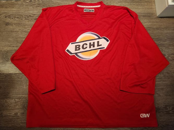 BCHL Pro Stock Hockey Practice Jersey Red Goalie Goal Cut GC #1