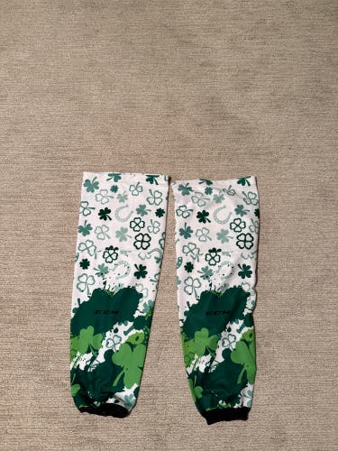 White Senior Large CCM Custom Sublimated Socks Pro Stock (Used)