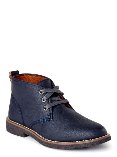 Deer Stags Freeport Boot Kids 2 Blue Faux Leather Round Toe Ankle Chukka RHS7677