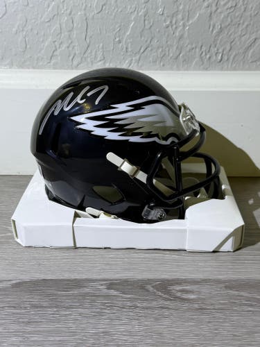 Michael Vick Signed Philadelphia Eagles Mini Helmet Beckett Witness COA Auto NFL