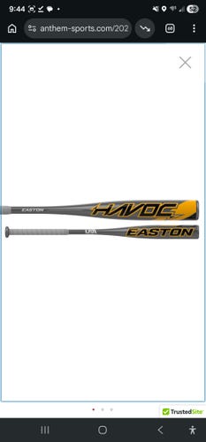 Barely Used - 2022 Easton HAVOC Alloy USABat Certified Bat (-10) 21 oz 31" (Used)
