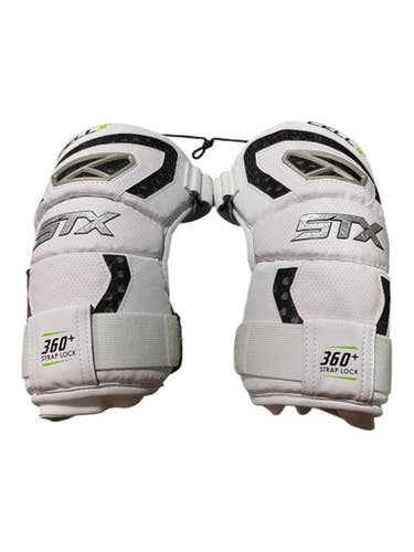 Used Stx Cell V Lacrosse Arm Pads Guards White Lg 11847-s000035947