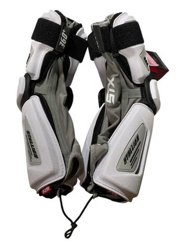 Used Stx Stallion Lacrosse Arm Pads Guards White Lg 11847-s000035943