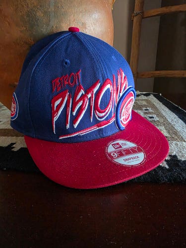 Detroit Pistons New Era 9Fifty Snapback Hat Blue/Red Hardwood Classics NEW