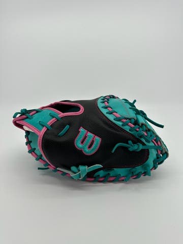 Wilson A2000 SuperSkin 33" Baseball Catcher's Mitt - WBW10227433 (Used) Pink/Black/Turquoise