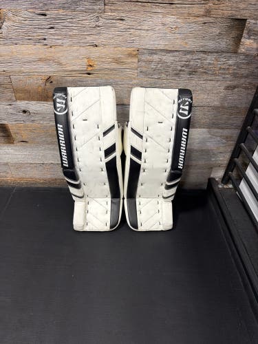 White 30" Intermediate Warrior Ritual G3 Goalie Leg Pads (Used)