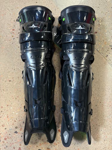 Black Adult All Star MVP Pro Catcher's Leg Guard | 15-16" (New)