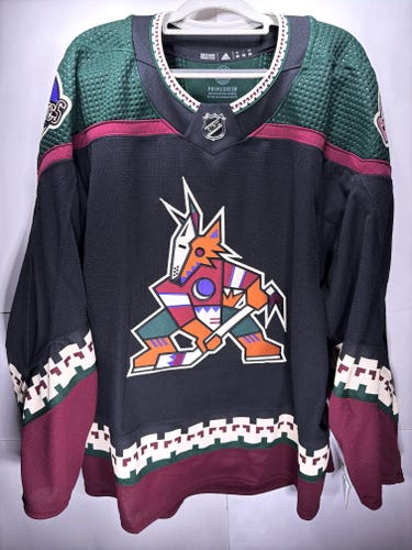 Arizona Coyotes Home Kachina MiC Team Issued Adidas PrimeGreen Jersey Size 58