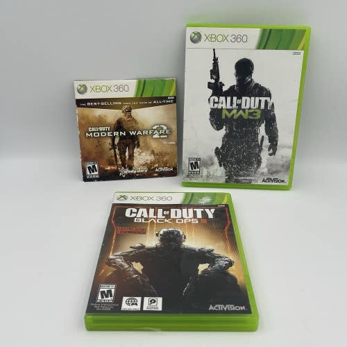 Call of Duty Xbox 360 Lot x3 Black Ops 3, Modern Warfare 2 + MW3 - Tested VG