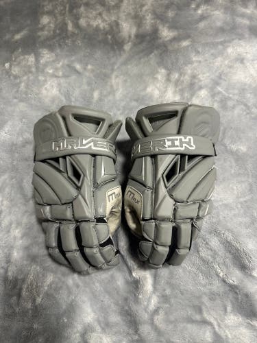 Gray Maverik Max Lacrosse Gloves (Used)