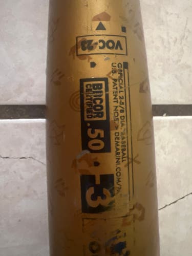 2023 DeMarini Voodoo One Alloy BBCOR Certified Bat (-3) 29 oz 32" (Used)