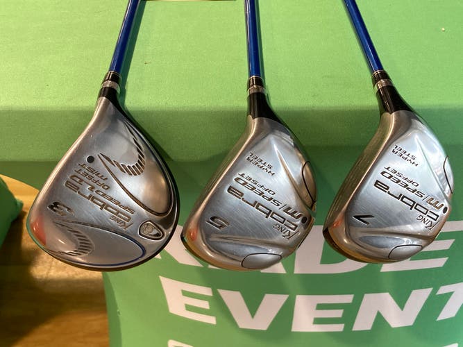 Used Men's Cobra M Speed Offset Right Handed 3, 5, 7 Wood Combo Set | R Flex | Aldila NV Shafts