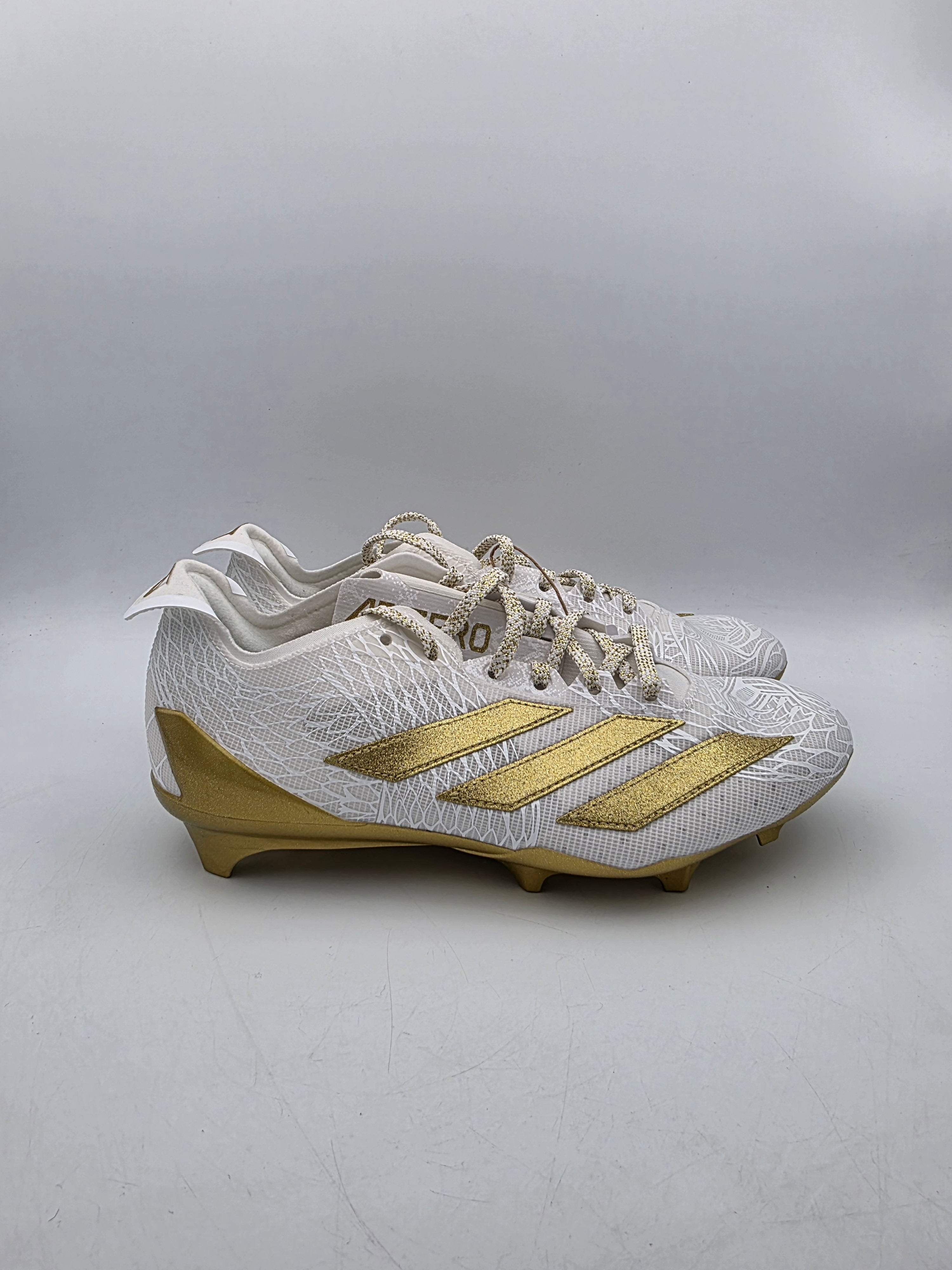 Adidas Adizero Electric White Gold Metallic Men\'s Cleats Sz 9.5 Shoes JH6254 Adidas Adizero Electric White Gold Metallic Cleats Men main image 2