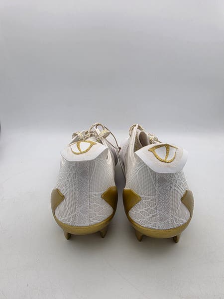 Size 8 - Mens Adidas Adizero Electric Football Cleats White Metallic Gold JH6254 Adidas Adizero Electric White Gold Metallic Cleats Men main image 3