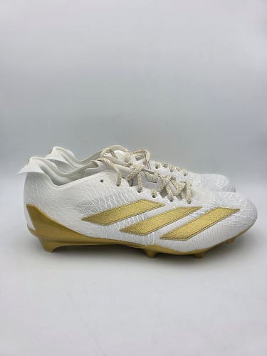 Adidas Adizero Electric White Gold Metallic Cleats Men's Size 14 JH6254