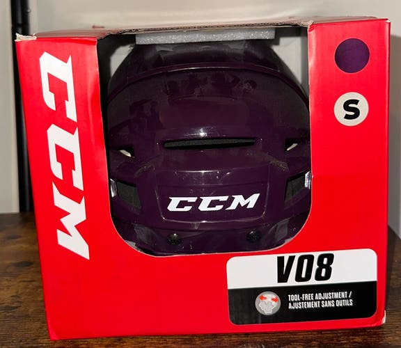 Small New CCM V08 Helmet Eggplant