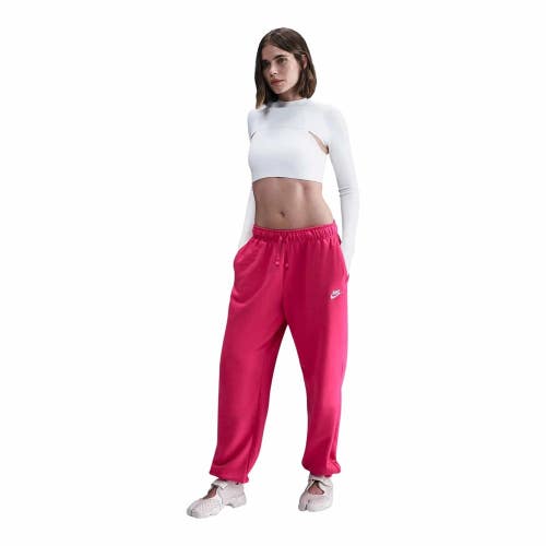 Nike Sportswear Club Fleece Joggers Womens XS Rush Pink Drawstring Waist JAX1615