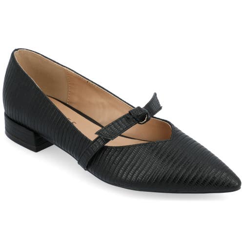 Journee Collection Cait Flats Women's US 8.5 Black Pointed Toe Mary Jane RHS8603