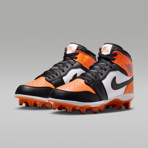 Nike Air Jordan 1 Mid TD FJ6805-801 Men 13 Starfish Black Football Cleat MEW1473