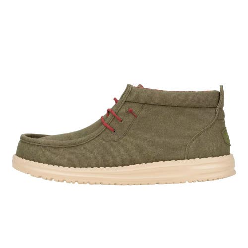 Hey Dude Wally Mid 41868-337 Boots Men's US 11M Olive Waxed Canvas Ankle SHOP530