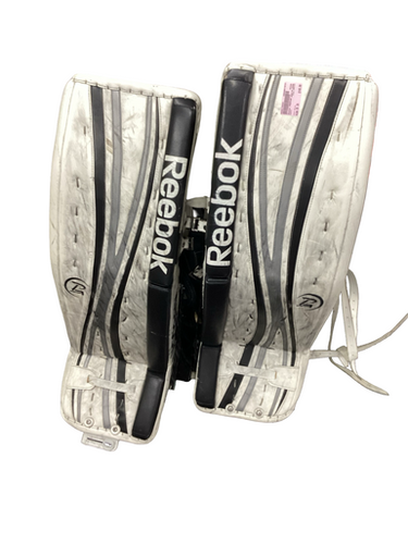 Used Reebok Premier Goalie Leg Pads Senior White 35" 11613-s000179563