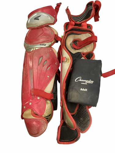 Used Easton Mako Catchers Leg Guards Red Adult 11613-s000183024