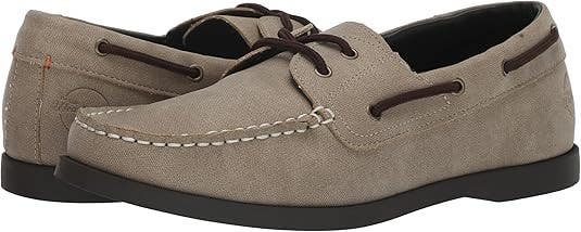 Weatherproof Vintage Benny Mens US 10 Taupe Moc Toe Slip On Boat Shoes MAPP59