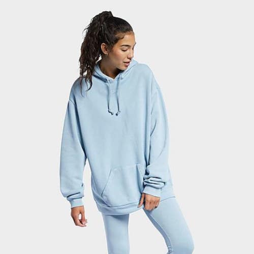 Reebok Classics Natural Dye Hoodie Womens XS Blue Cotton Kangaroo Pocket GBO162