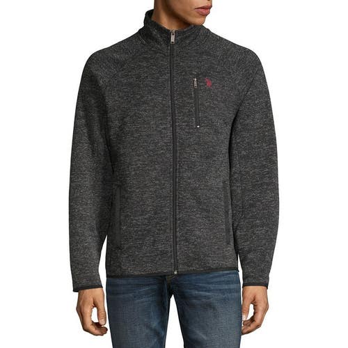 U.S. Polo Assn. Jackets Men's S Gray Full Zip Fleece Long Sleeve Pockets GBO195