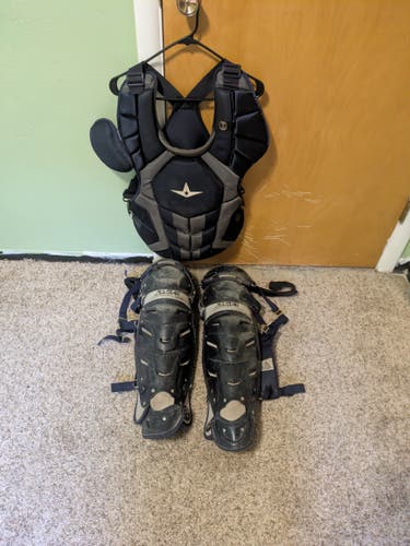 Black/Navy All Star System 7 Axis (Chest plate) & System 7 (Shin guards) Catcher's Set (Used)