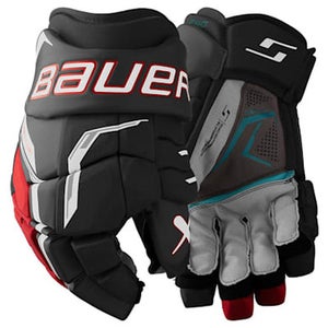 New Bauer S26 Supreme F40 12.5" Bk Red Gloves 11860-bar1067166br125