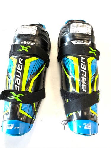 Used Bauer X Youth Shin Guards Black 10" 11860-s000310201