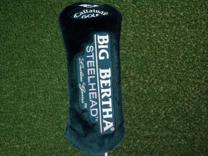 CALLAWAY BIG BERTHA STEELHEAD LADIES GEMS 3 WOOD RARE FLUFFY GREEN HEADCOVER