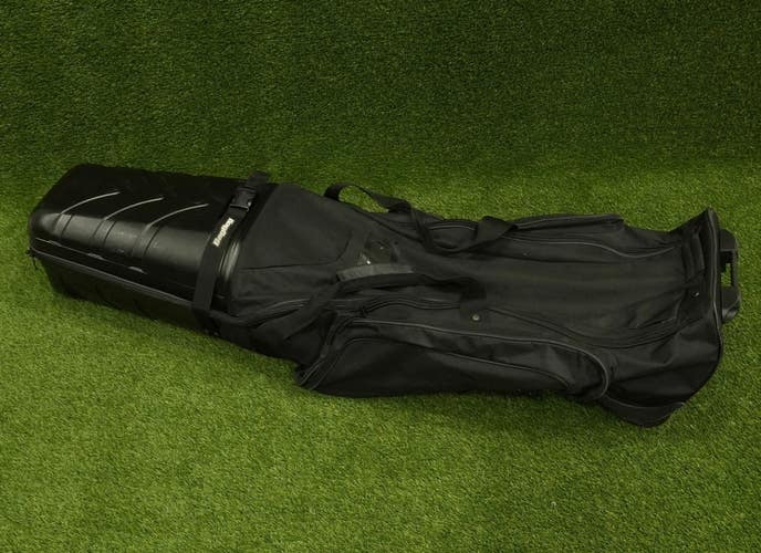 Bag Boy T-10 Travel Cover Black / Royal Hard Shell Top Rolling Golf Travel Bag