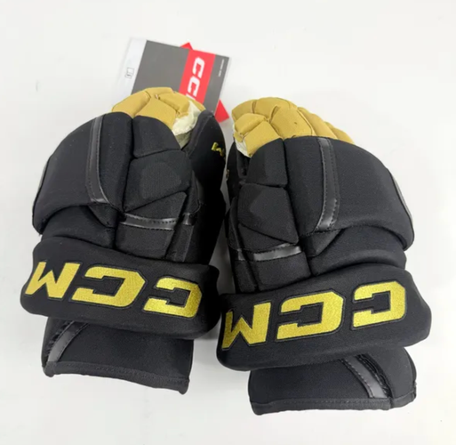 Black and Gold CCM HG12 Gloves | Vegas Knights | 14"