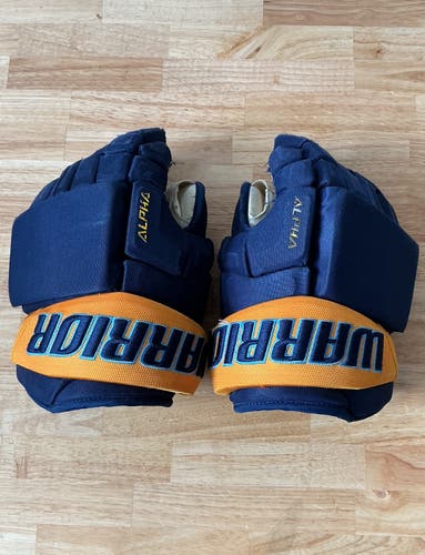 Game Used Toledo Walleye #6 Warrior Alpha Pro Size 13” Gloves