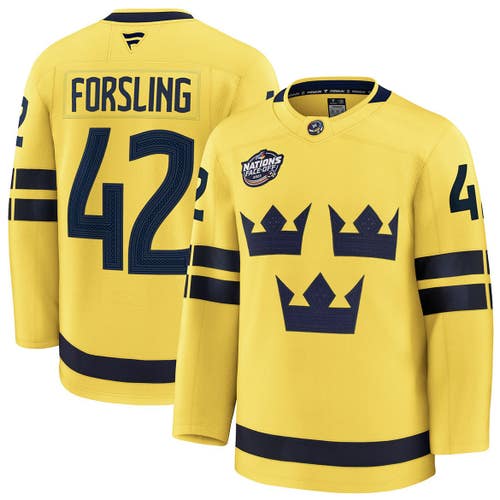 NHL 4 Nations Sweden #42 Gustav Forsling Fanatics Premium Jersey Size 54 NWT