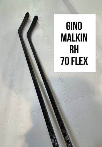 Senior(2x)Right CT: Gino Malkin 70 Flex ProBlackStock™ Unbranded Pro Stock Hockey Sticks