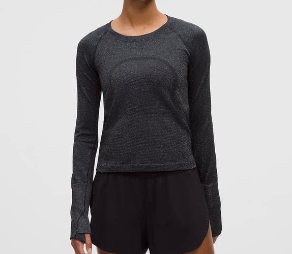 Lululemon Swift Stride Long Sleeve Running Top charcoal Gray Women's S