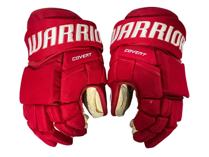 Warrior Covert Pro Allen Americans Pro Stock Hockey Gloves 14” Red (Used) 9029