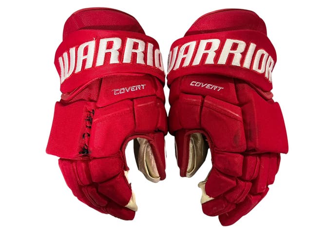 Warrior Covert Pro Allen Americans Pro Stock Hockey Gloves 14” Red (Used) 9001