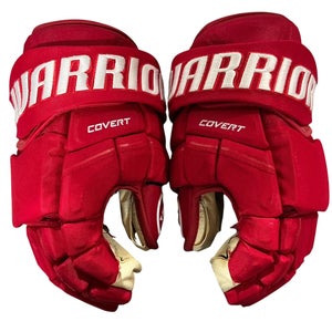 Warrior Covert Pro Allen Americans Pro Stock Hockey Gloves 14” Red (Used) 9076