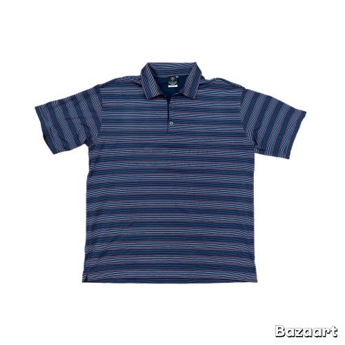 Nike Dri Fit Polo Large Navy Blue ,Carolina Blue And Red Striped Great Condition