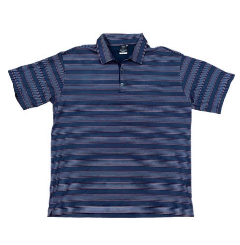 Nike Dri Fit Polo Large Navy Blue ,Carolina Blue And Red Striped Great Condition