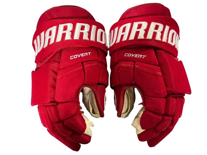 Warrior Covert Pro Allen Americans Pro Stock Hockey Gloves 14” Red (Used) 9002