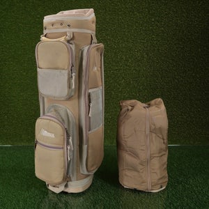 Datrek Sport Hi-5 Cart Golf Bag Beige / Tan 5-Way Divider W/ Matching Rainhood