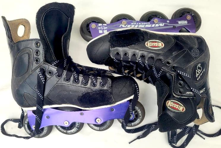 Mission Proto SV Violator Roller Blades Hockey Skates Size 9 D Reinforced (Used)